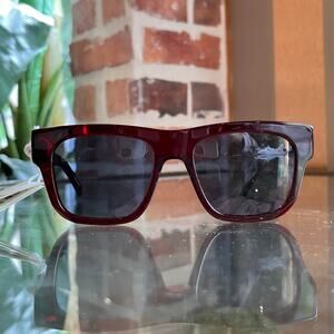 GIVENCHY GV40002U Red Acetate Square Sunglasses